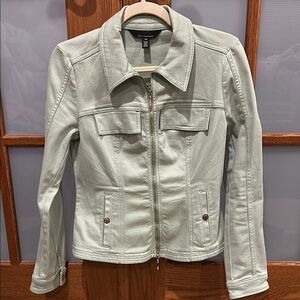 Like New!!!White House Black Market Green Jean Jacket Classic Style​​